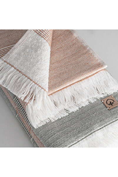 Ecocotton Hasna 4-х предметний набір рушників 100% органічна бавовна, льон, меланж, Terra-Haki 50x90