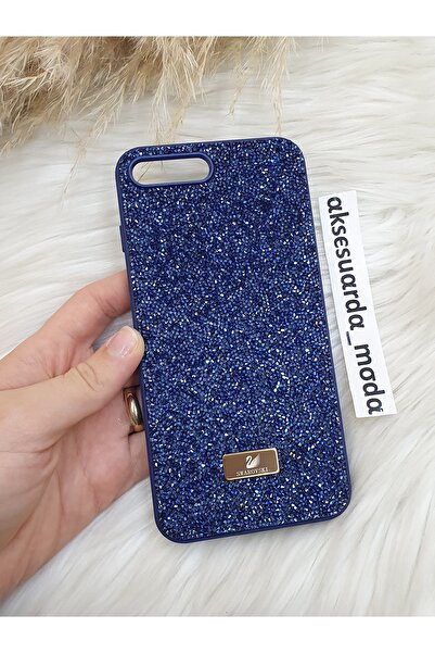 Aksesuarda Moda İphone 7 Plus ve 8 plus Uyumlu Taşlı Lüks Markalı Swrovski Kılıf