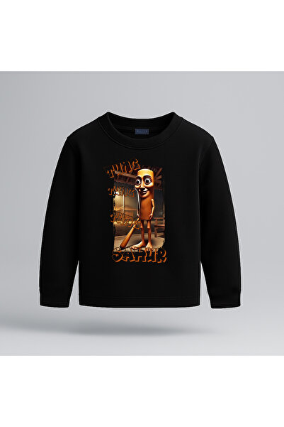 BLITZ ISTANBUL Tricou cu mânecă lungă pentru copii, cu imprimeu italian Brainrot, cu imprimeu Tung Tung Tung Sahur