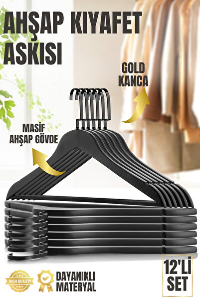 Nandy Home 12 дерев'яних вішалок, для сорочок і суконь, вішалка для одягу