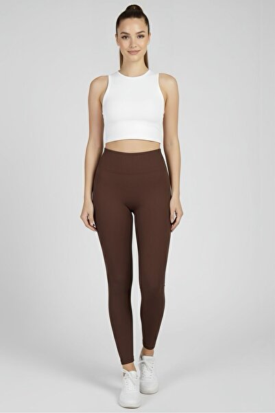 NOLYA MODA Kadın Yüksek Bel Dikişsiz Spor Tayt