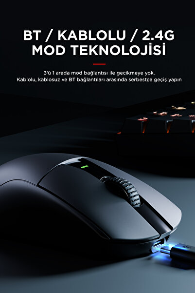 Rampage ZENITH PRO 4K 26000 DPİ Kablosuz Siyah Gaming Mouse