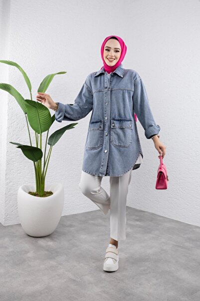 HARMAN BUTİK ΓΥΝΑΙΚΕΙΟ ΤΖΙΝ ΜΠΟΥΦΑΝ ΤΖΙΝ ΜΕ ΛΕΠΤΟΜΕΡΗ ΤΣΕΠΗ