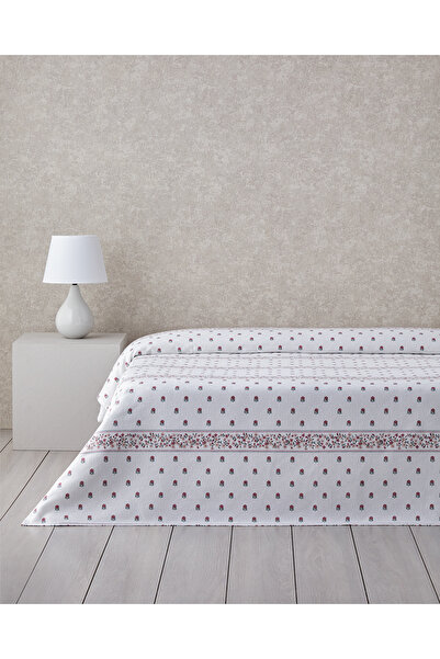 English Home Floral Lines Baskılı Pamuklu Çift Kişilik Pike 200x220 cm Pudra