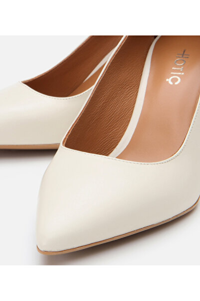 Hotiç Women's Leather Ecru Flexible Sole Stiletto