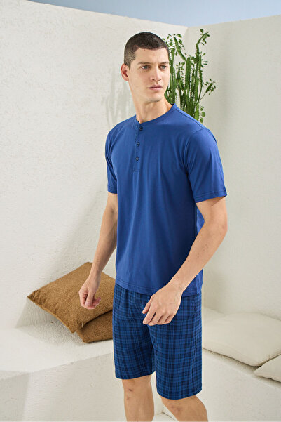 KLY New Season Men's Crew Neck Luxury Design Shorts Pajama Set