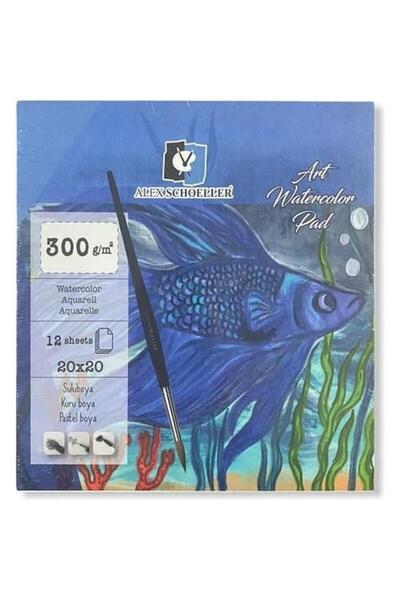 Alex Schoeller كتلة ألوان مائية 12 ورقة 20 × 20 سم 300 جرام ALX-8844