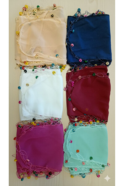 ŞEHRAZAT HANDMADE TASARIM RENKLİ BONCUKLU TÜL BANDANA SAÇ TOKASI