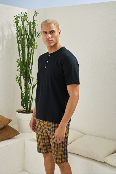 KLY New Season Men's Crew Neck Luxury Design Shorts Pajama Set