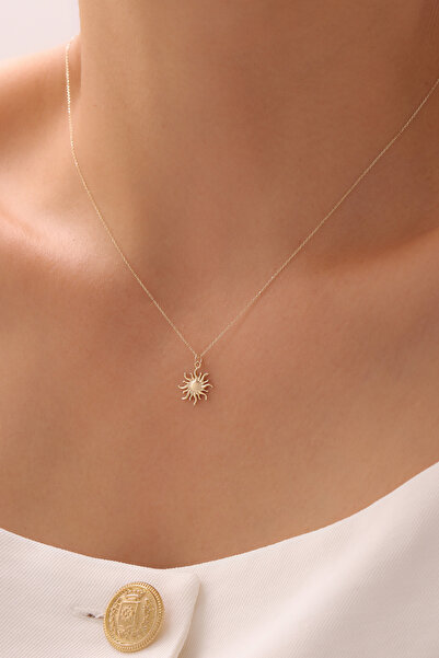 GENORO JEWEL 14 Ayar Altın Kadın Güneş Kolye
