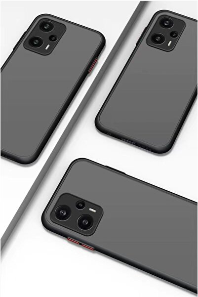 Fibaks Poco F5 5g Case Matte Anti-Fingerprint Camera Protected Hard Silicone with Colorful Keys