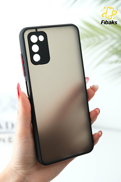 Fibaks Galaxy A03s Uyumlu Kılıf Kamera Korumalı Renkli Tuşlu Transparan Kapak