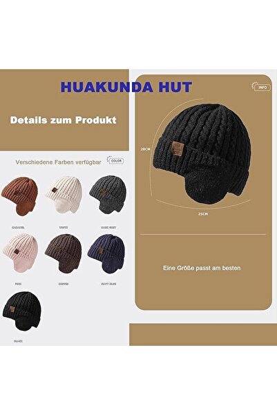 fulina Winter Knitted Beanie Hat,Warm Chunky Cable Knit,Stretchy Cuffed Skull Hats for Cold Weather