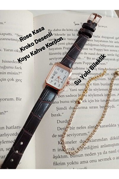 QUARTZ Retro Vintage Model Kadın Kol Saati - SU YOLU BİLEKLİK - Rose Kasa - K...