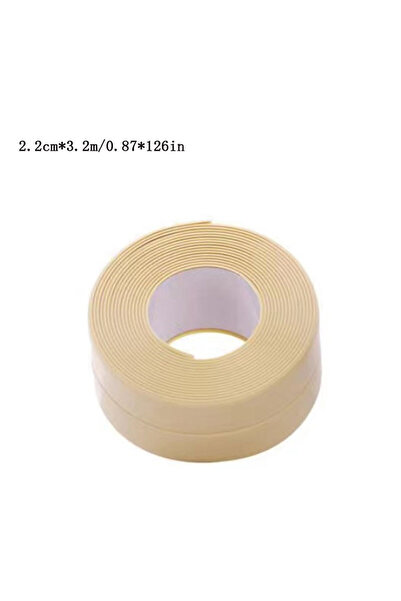 choice2 شريط مانع للتسرب مقاوم للماء من مادة PVC، بيج، 2.2 سم، 1 متر/3.2 متر،...
