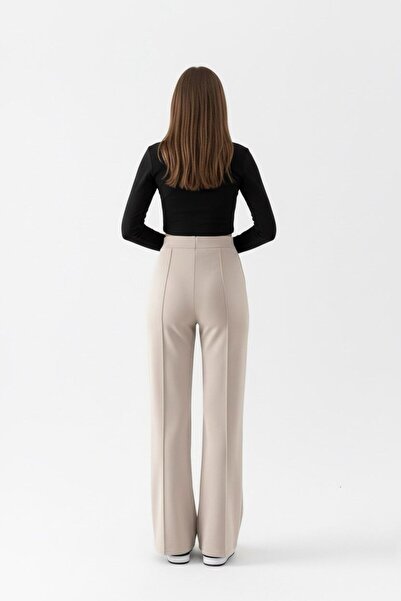 NOLYA MODA Fit Cut High Waist Women's Wide Leg Trousers