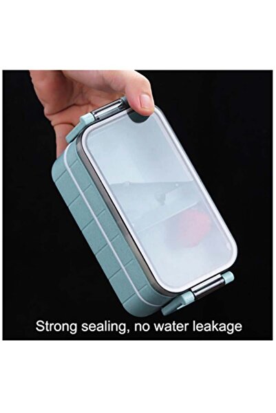 fulina 400 ml Lunch Box,Portable Double Layer Lunch Box,Leak Proof,Food Grade Material,17.5x8.5x8.1cm