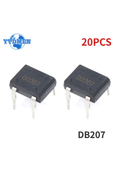 YTDMEN 20PCS DB207 Bridge Rectifier DIP4 1000V 2A DB207S Power Diode Rectifie...