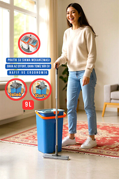 StarLoft Otto Mop Set - Yeni Nesil Pratik Temizlik Seti, 360° Döner Başlıklı,...