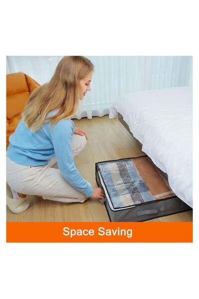 fulina 2PCS Under Bed Storage Containers,with Clear Window and Reinforced Handles for Blanket,Comforter