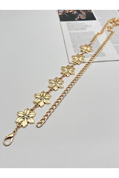 MODAM HİFA Flower Figured Chain Belt Women's Belt Dress Belt Waist Belt Body Belt