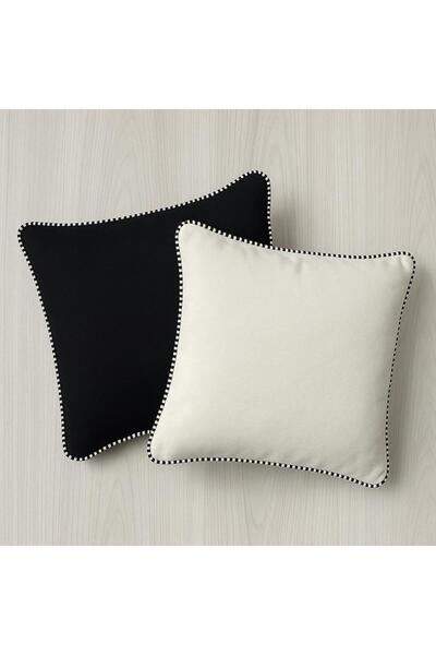 S&R 2 Pieces Throw Pillow Cover Stain Resistant Black White 45X45 cm