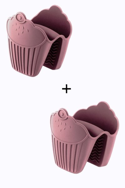 Silicorner Fireproof Non-Stick Professional Heat Resistant Silicone Oven Mitts Holder X 2Pcs Brown