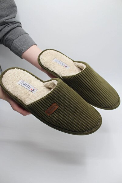 Deniz Terlik Men's Soft Plush Anti-Slip Silent Sole Winter House Slippers | Slippers |