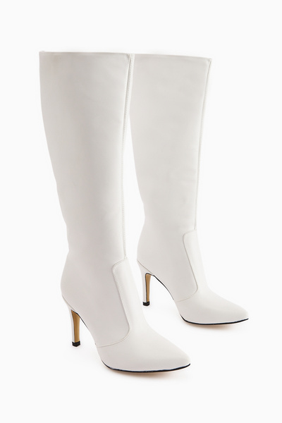 Limoya Lucine Білі гострі носки на тонких підборах жіночі чоботи