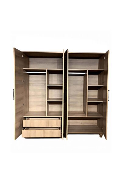 arionkids Mavi Dolap 4 Kapaklı-Çekmeceli | %100 MDF | REHAU Kaplama Kapaklar | Çekmeceli | Ağaç Ayaklı
