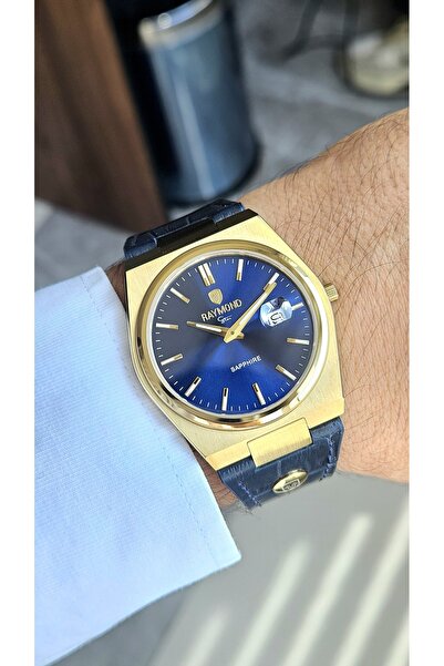 Raymond ساعة يد رجالية RYM-633061-SLIM-GOLD-BL