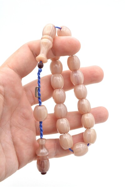 Murty99 Zeyzun Signed Barrel Cut White Crimped Amber Efe Mascot Rosary