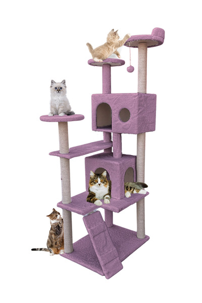 Nursoft Multi-Storey Scratching Pom-Pom Nest Cat Play House