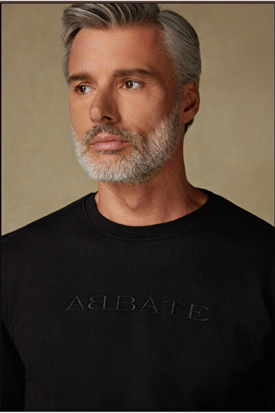 Abbate Спеціальний дизайн з вишивкою, бавовняний, високої якості, чорний світшот, спортивний одяг