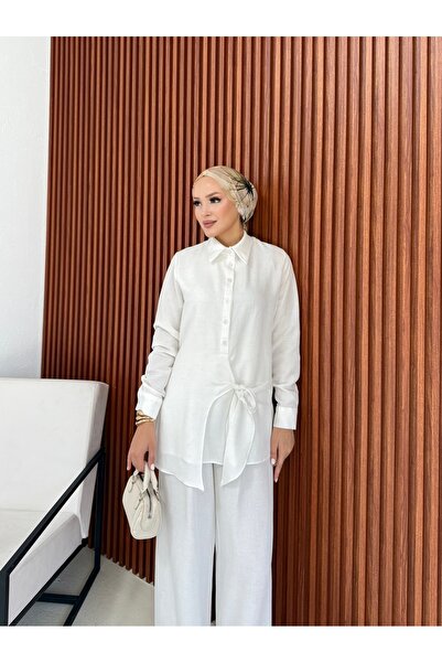 Melike Tatar Σετ λινό με κορδόνια 32-2375