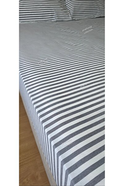 pınarhome collectıon Line Woven Fabric - Fitted Sheet and Pillowcase with Cover (Earthquake Sectional)