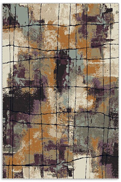 Pastel Home Bohem Eskitme Şönil Halı Kilim Yolluk Mor Hardal Kaymaz Pamuk Tab...