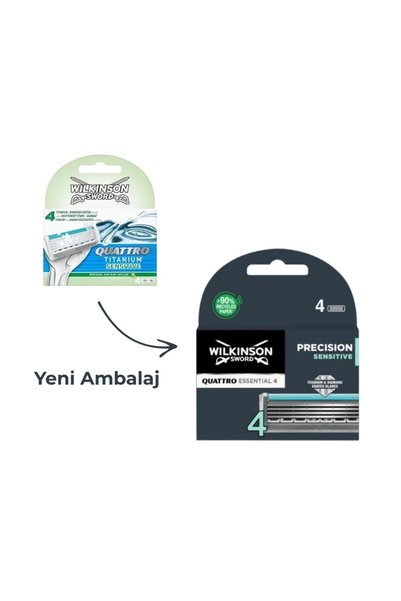 Wilkinson Sword Quattro Titanium Sensitive Tıraş Bıçağı Kartuşu- 4 Adet
