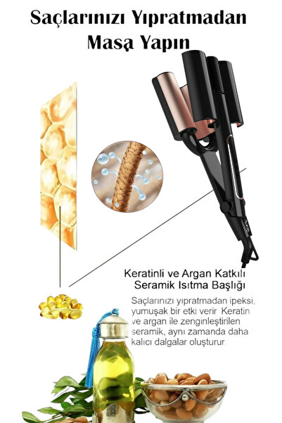 Hairens HRS-550 Wag ve Su Dalgası Saç Maşası 32mm.