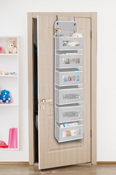 Pazar Kapısı 6 Katlı Kapı Arkası Düzenleyici Raf Bebek Eşyası Çocuk Odası Banyo Organizer