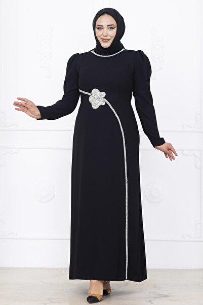 Amine Hüma Zühre Tesettür Abiye Siyah