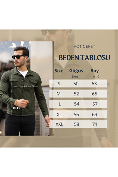 Pobudo Haki Renk Erkek Kot Ceket