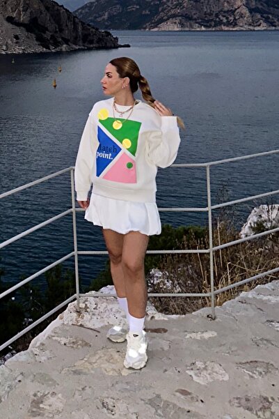 The Champ Clothing Hanorac oversize unisex cu imprimeu Match Point alb – Gâtu...