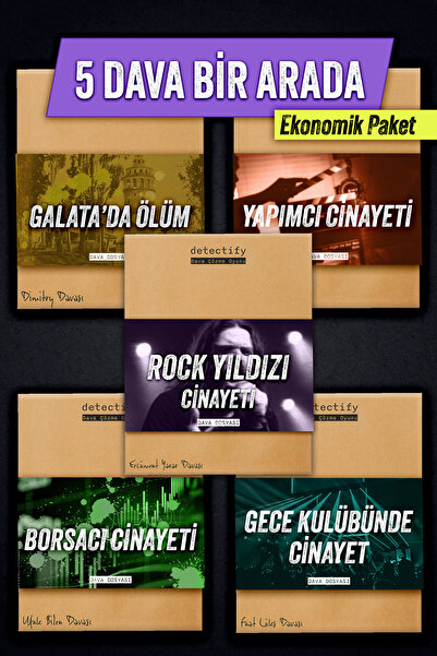 Genel Markalar Dedektif Oyunu Dava Çözme Kutu Oyunu 5'li Set