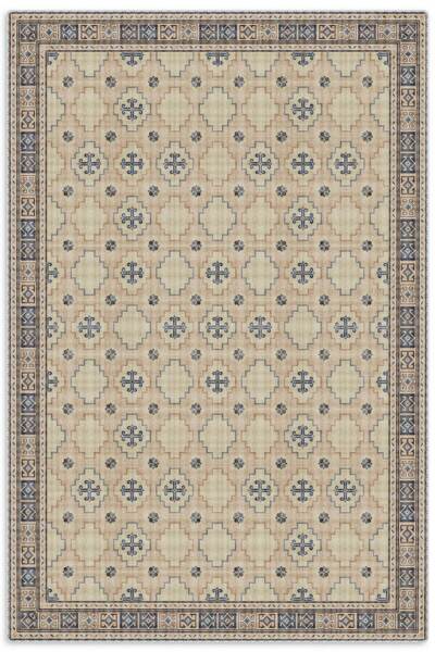 Pastel Home Beige Cream Ethnic Chenille Carpet Rug Runner Non-Slip Washable F...