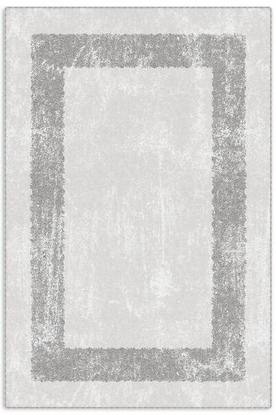 Pastel Home Gray Framed Vintage Chenille Carpet Rug Runner Non-Slip Washable ...