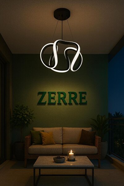 ZERRE Shop Avize ORBİS Siyah Ultra Süper Gün Işığı Ledli Sarkıtma (30cm)