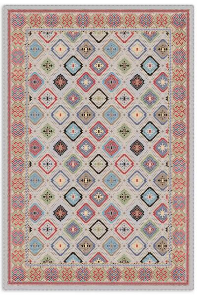 Pastel Home Colorful Ethnic Patterned Bohemian Chenille Carpet Rug Runner Non...