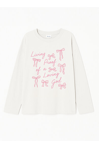 Disante 100% bumbac, cu potrivire oversize, imprimat Living Proof - Tricou cu...