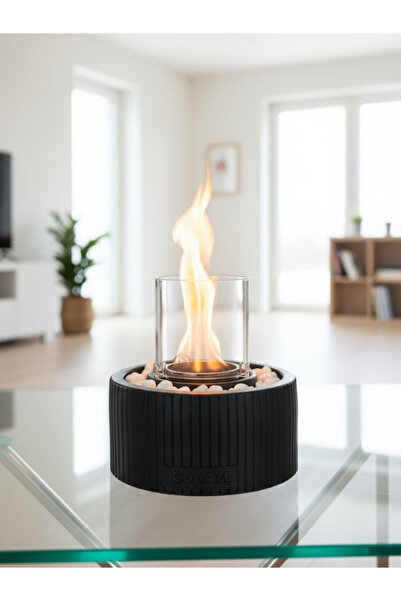 CopArt Alba Siyah Biyoetanol Masaüstü Beton Şömine - 1 Lt Yakıt Ve Dekoratif ...